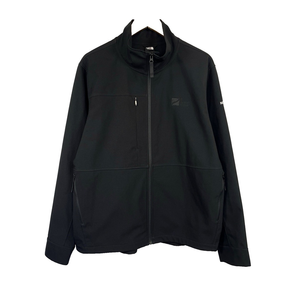 The North Face Mens Soft Shell JacketSize XL Black Full Zip Outdoor Company Logo